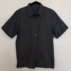 Theory Black Polka Dot Button-down Shirt